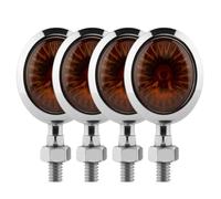 OWBFYLSMH Motorcycle Turn Signal Light 2/4PCS Universal Motorcycle Turn Signal 12V Indicator Light Black Chrome Running Lights Lamp Amber Blinkers
