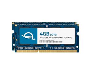 OWC - 8GB OWC Memory Upgrade Kit - 2 x 4GB PC8500 DDR3 1066MHz SO-DIMMs for all MacBook Pro 13", 15", & 17" 2008/2009/2010 'Unibody' models; all MacBook 13" Unibody; Mac mini 2009 & Later; iMac 2009