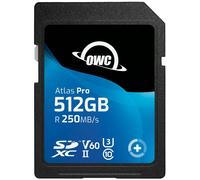 OWC Atlas Pro SD V60-512GB - SDXC UHS-II V60 Media Card, Up to 250MB/s read and 130MB/s write, cost-effective memory card for most common photo and up to 4K video capture