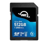 OWC Atlas Pro SD V60-512GB - SDXC UHS-II V60 Media Card, Up to 250MB/s read and 130MB/s write, cost-effective memory card for most common photo and up to 4K video capture