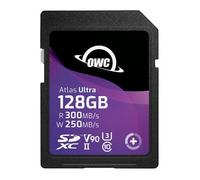 OWC Atlas Ultra SD V90-128GB - SDXC UHS-II V90 Media Card, Up to 300MB/s read and 250MB/s write, High-performance, memory card for advanced photography and video recording