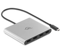 OWC USB-C Quad HDMI Adapter 4K with DisplayLink - 4 Monitor 4K @60Hz, 90W Power Delivery, Compatible Mac M1/M2/M3/M4, PC, Chromebook - Plug & Play, HDMI Audio, Bus Powered
