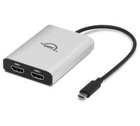 OWC USB-C to Dual HDMI 4K Adapter with DisplayLink - Supports 2 4K Monitors at 60Hz - Compatible with Mac M1/M2/M3/M4, PC, ChromeOS - Plug & Play, Universal, Black/Silver