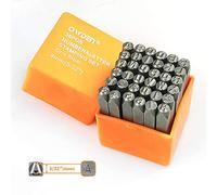 OWDEN Professional 36Pcs.Steel Metal Alphabet and Figure Punch Set (5/32”) 4mm Uppercase,Steel Number and Letter Punch Set, Jewelry Craft Stamping Tool.