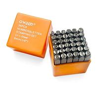 OWDEN Professional 36Pcs. Steel Metal Stamp Set,(1/4”) 6mm,Steel Number and Letter Punch Set,Alloy Steel Made HRC 58-62 for Jewelry Craft Stamping.