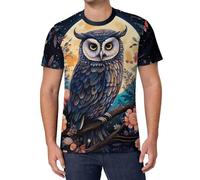 Owe Flower Full Moon Men's T-Shirts Classic Short Sleeve Crew Neck Tee Summer Casual Tops Graphic 6XL