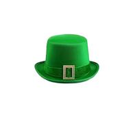Owegvia Deluxe St. Patrick’s Day Green Leprechaun Top Hat Tall Irish Felt Hat with Gold Buckle for Men & Women Costume Accessory for St. Paddy’s Halloween Christmas Cosplay (Green, M)