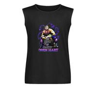Owen Hart The King of Harts Retro Wrestling Unisex Sleeveless T-Shirt Printed Tee Graphic Top Men Vest Tank Black Shirt L