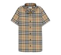 Burberry Kids Burberry Boys Owen Short Sleeve Check Shirt in Beige - Camel - 10 Yrs