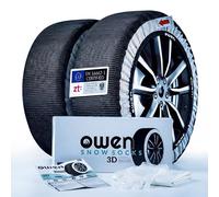 OWEN Textile Snow Chains XS-XXL | EN 16662-1 Certified | EU Approved | Rim-Protective | 3D Fabric | Suitable for ABS/ESP | Set of 2 Snow Socks (XXL)