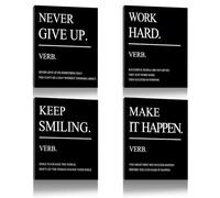 Owenda Success Quote Framed Canvas Wall Art For Office,Inspirational Quotes,4 PCS Black Large Positive Motivational Poster Wall Decor Art for Bedroom Living Room Home Decoration(12x16inch)