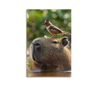 owengo Chill Capybara 3 Posters Abstract Paint Motivational Wall Art Canvas Printing for Room Deco12x18inch(30x45cm) Unframe-style-3