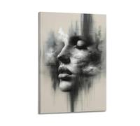 owengo Modern Lady Minimalist Extreme Close-Up Poster, Retro Aesthetic Wall Art Abstract Paint Canvas Prints for Bedroom Living Room Deco16x24inch(40x60cm) Frame-style-2