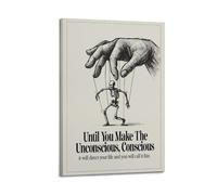 owengo Until You Make The Unconscious, Conscious-motivational Posters Retro Wall Art Canvas Printing for Room Aesthetics12x18inch(30x45cm) Frame-style