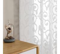 OWENIE Furman Sheer Curtains Chocolate 54 Inch Length 2 Panels Set for Living Room Bedroom, Airy Jacquard Clip Short Curtains for Small Window, Modern Rod Pocket Curtain Each 42Wx45L inch
