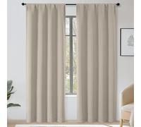 OWENIE Sally Stone Blackout Curtains 84 Inches Long 2 Panels Set for Bedroom Living Room, Solid Thermal Insulated Privacy Room Darkening Window Treatment Drapes, 2 Pcs Each W40 x L84 Inch, Stone