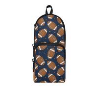 OWFKAY American Football Pattern Large Capacity Pencil Case 3 Compartment Pouch Pen Bag Zipper Stationery Bag for Students Office Work Stationery