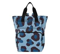 OWFKAY Baby Diaper Bag Backpack，Multifunction Baby Nappy Changing Bags with Insulated Pockets-Deep Blue Leopard Print Pattern