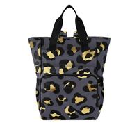 OWFKAY Baby Diaper Bag Backpack，Multifunction Baby Nappy Changing Bags with Insulated Pockets-Golden Leopard Print Pattern