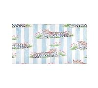 OWFKAY Bath Mats for Bathroom Front Door Mat Outside Entrance Leopard Flower Kitchen Rugs Non Slip Washable Mats For Bedroom
