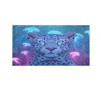 OWFKAY Bath Mats for Bathroom Front Door Mat Outside Entrance Leopard Jellyfish Kitchen Rugs Non Slip Washable Mats For Bedroom