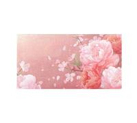 OWFKAY Bath Mats for Bathroom Front Door Mat Outside Entrance Pink Flowers 39'' x 20'' Kitchen Rugs Non Slip Washable Mats For Bedroom