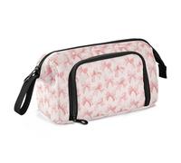 OWFKAY Big Capacity Pencil Case Pen Case Canvas Bag Make-up Pen Pouch for Office College School Kids Teens Student Butterfly Flesh Colored