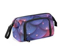 OWFKAY Big Capacity Pencil Pen Case Pouch Bag School College Office Organizer for Teens Girls Adults Student-Sparkling Mermaid Scale on Gradient Pattern