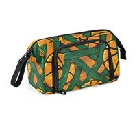 OWFKAY Big Capacity Pencil Pen Case Pouch Bag School College Office Organizer for Teens Girls Adults Student-Green Stripe Basketballs Pattern