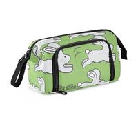 OWFKAY Big Capacity Pencil Pen Case Pouch Bag School College Office Organizer for Teens Girls Adults Student-Bunny on Green