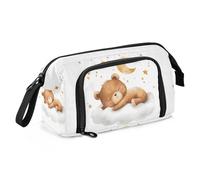 OWFKAY Big Capacity Pencil Pen Case Pouch Bag School College Office Organizer for Teens Girls Adults Student-Little Bear Stars and Moon