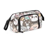 OWFKAY Big Capacity Pencil Pen Case Pouch Bag School College Office Organizer for Teens Girls Adults Student-Bear Panda and Koala