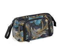 OWFKAY Big Capacity Pencil Pen Case Pouch Bag School College Office Organizer for Teens Girls Adults Student-Blue Lotus