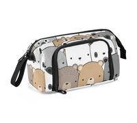 OWFKAY Big Capacity Pencil Pen Case Pouch Bag School College Office Organizer for Teens Girls Adults Student-Cute Adorable Kawaii Teddy Bear Polar Grizzly Head