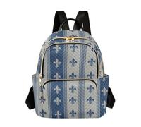 OWFKAY Blue Gray Fleur De Lis Women's Fashion Backpacks Rucksack Bag Back Pack Ladies for Travelling Work Lightweight