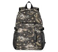 OWFKAY Casual Sports Backpack with Laptop Compartment Teens Travel Rucksack College Bag for Work School Daily Stars Moon