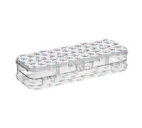 OWFKAY Clear Pencil Case Large Capacity Plastic Pencil Boxes School Supply Kids Classroom Skating Rink with Many Cartoo
