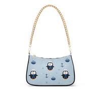 OWFKAY Clutch Shoulder Bag Tote Handbags for Women Hobo Bags Purse Penguin Captain with Zipper Closure