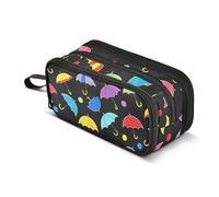 OWFKAY Colorful Umbrella Pencil Case for Boys Girls School Large Capacity with 3 Compartments Pencil Pouch Back to School Supplies Stationery Organizer