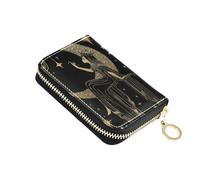 OWFKAY Credit Card Holder Queen on The Moon in Starry Sky Small PU Leather Zipper Card Case Wallet for Women