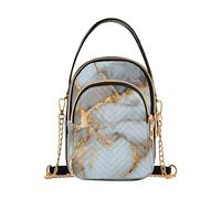 OWFKAY Cross Body Bag Women Ladies Shoulder Bags Phone Wallet Handbags for Commuting Shopping White Gilded Marble