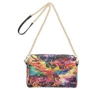 OWFKAY Crossbody Bags for Women PU Leather Cross Body Shoulder Bags Messenger Handbags Adjustable Wide Strap Colorful Peacock
