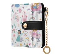 OWFKAY Cute Fairt Princesses Leather Purses for Women Ladies Wallet Credit Card Holder RFID Blocking Small with ID Window & Zipper Coin Pocket