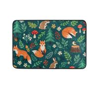 OWFKAY Doormat Welcome Door Mat-Orange Fox Mushroom,Living Room Kitchen Floor Mat Home Indoor Outdoor Decoration 24X16INCH 60cmX40cm