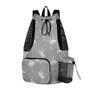 OWFKAY Drawstring Mesh Swimming Equipment Bag Sport Gym Bag Swim String Backpack Beach Surfing White Line Drawing Ballet Dancer Pattern