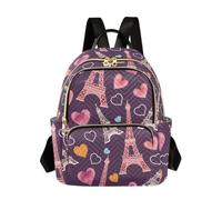 OWFKAY Eiffel Tower Love Small Backpack for Women Rucksack Mini Girls School Bag Travel Anti Theft Casual