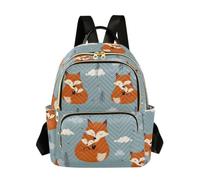 OWFKAY Fox Gray Small Backpack for Women Rucksack Mini Girls School Bag Travel Anti Theft Casual