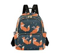OWFKAY Fox with Ribbon Small Backpack for Women Rucksack Mini Girls School Bag Travel Anti Theft Casual