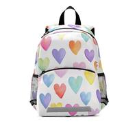 OWFKAY Hearts Pastel Rainbow Toddler Backpack Kids Nursery Backpacks School Bags for Girls Boys Children Rucksack Small