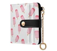 OWFKAY Ice Pop Ice Lolly Leather Purses for Women Ladies Wallet Credit Card Holder RFID Blocking Small with ID Window & Zipper Coin Pocket Boys Girls
